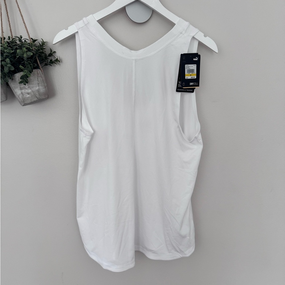 White Sleeveless Puma workout Top